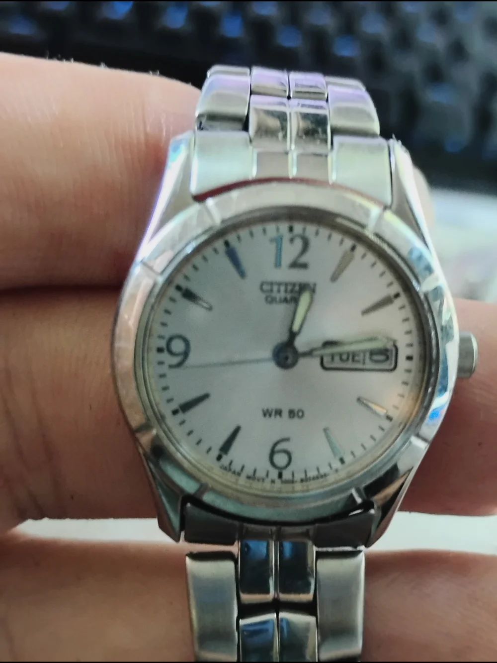 Citizen Quartz Stainless Steel Silver Watch with Day-Date